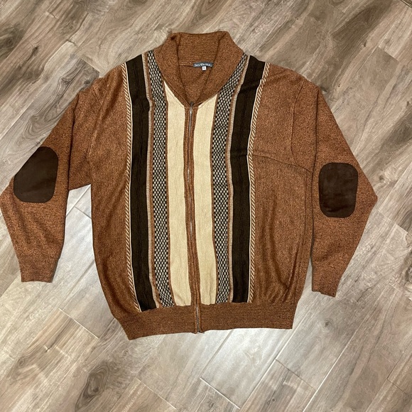 SilverSilk Other - Silversilk Full Zip Sweater Patch Sleeve Mens 3XL